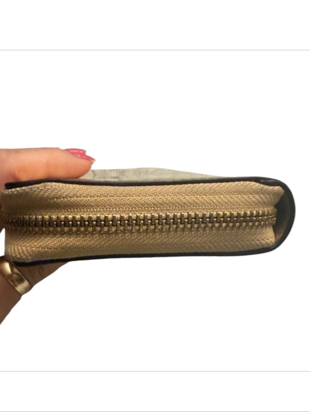 Tory Burch Metallic Gold Zip-Around Wallet EUC - Picture 2 of 7